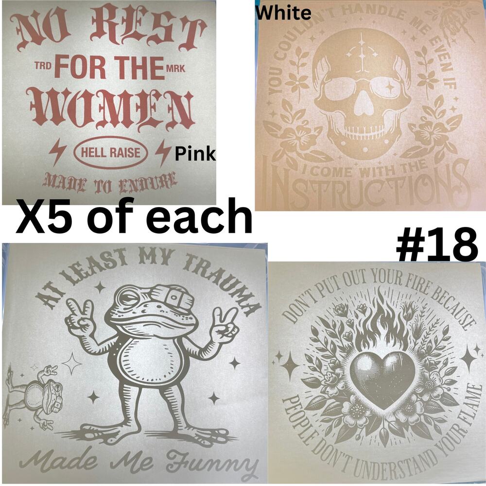 Funny TraumaThemed Screen Prints - 20 Prints total